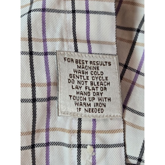 Peter Millar Performance Shirt Mens XL White‎ Plaid Check Stretch Button Down - Picture 7 of 7